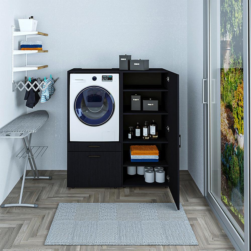 Meuble pour lave-linge avec rallonge et espace de rangement supplémentaire  • HWD : 145 x 67 x 65 cm