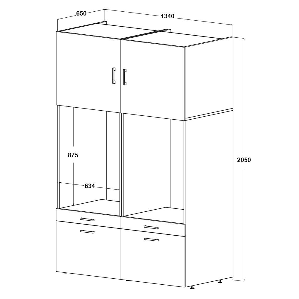 Wasmachinekasten 2-delig met 2 bovenkasten - Roomart Store Nederland B.V.