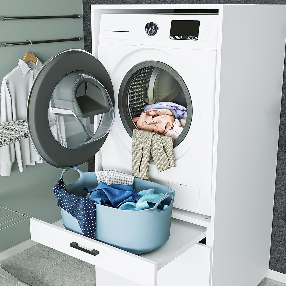 Meuble pour lave-linge avec rallonge et espace de rangement supplémentaire  • HWD : 145 x 67 x 65 cm